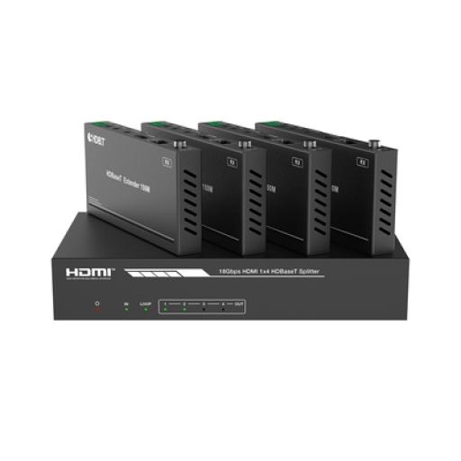 [EPCOM_EPP-SPB14H150] Epcom Splitter mas Extensor de Video | 1x4 | ProAV | HDBaseT™ | 120m en 4K@60Hz | 150m en 1080p@60Hz | Cat6/6a/7 | Gestión Avanzada EDID | Control IR y RS232 | PoC | Salida de Audio