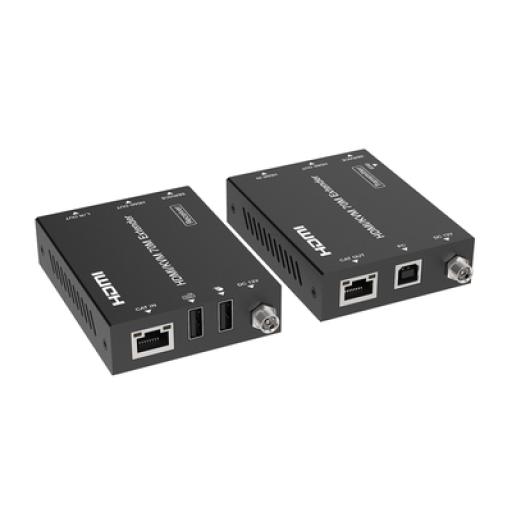 [EPCOM_EPC-EDB70K] Epcom Kit Extensor HDMI con KVM | 70m | 4K2K@60Hz | 4:4:4 |  HDMI2.0b y HDCP 2.2 | Salida de Audio 3.5mm | Admite PoC | Admite USB 1.1