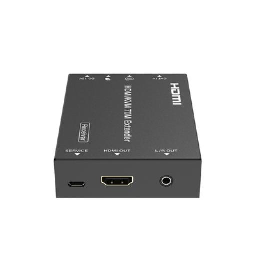 [EPCOM_EPC-EDB70K] Epcom Kit Extensor HDMI con KVM | 70m | 4K2K@60Hz | 4:4:4 |  HDMI2.0b y HDCP 2.2 | Salida de Audio 3.5mm | Admite PoC | Admite USB 1.1