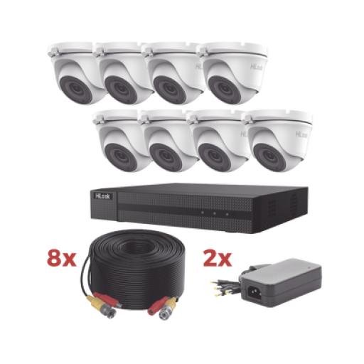[HIKVISIONDIGITALTECHNOLOGY_HL1080P8E] Hikvision Digital Technology Kit TurboHD / DVR 8 Canales 1080p Lite / 8 Cámaras bala 1080p metalicas / 8 cables de 20 metros / 2 fuentes de 4 canales