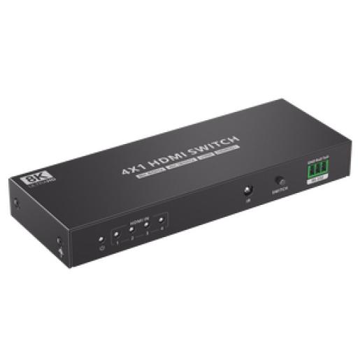 [EPCOM_TT401-8K] Epcom Switch Conmutador  HDMI 4X1 | 4 Entradas 1 Salida | Velocidad de trasmisión 48 Gbps | Resolución 8K | Salida de audio | HDCP 2.3