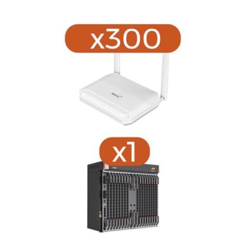 [FIBERHOME_AN1745F-KIT] FiberHome Kit 300 ONU´s GPON WiFi 6, 2.4/5 GHz, 4 puertos Gigabit + 1 POTS + 2 USB, conector SC/UPC + 1 OLT AN6000-17