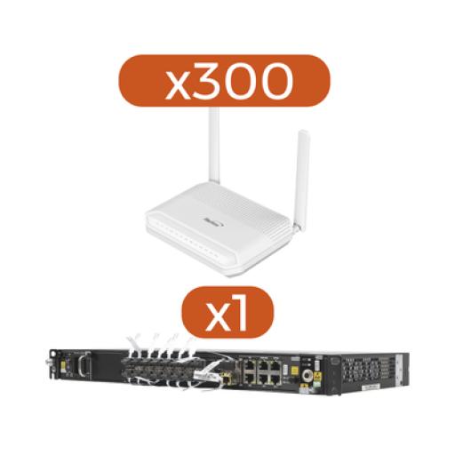 [FIBERHOME_AN1645F-KIT] FiberHome Kit 300 ONU´s GPON WiFi 6, 2.4/5 GHz, 4 puertos Gigabit + 1 POTS + 2 USB, conector SC/UPC + 1 OLT AN6001G16-AC