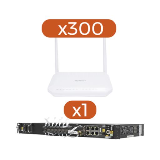 [FIBERHOME_AN1643D-KIT] FiberHome Kit 300 ONTS HG6143D GPON 4 GE + POTS + WIFI AC + 1 OLT AN6001G16AC