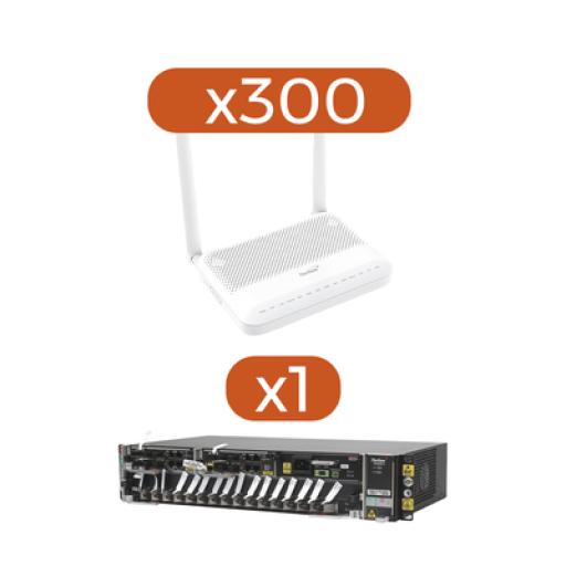 [FIBERHOME_AN0245D2-KIT] FiberHome Kit 300 ONT´s HG6145D2 ONU GPON 4 GE + POTS + WIFI AC CON SC/UPC + 1 OLT AN60002-AC