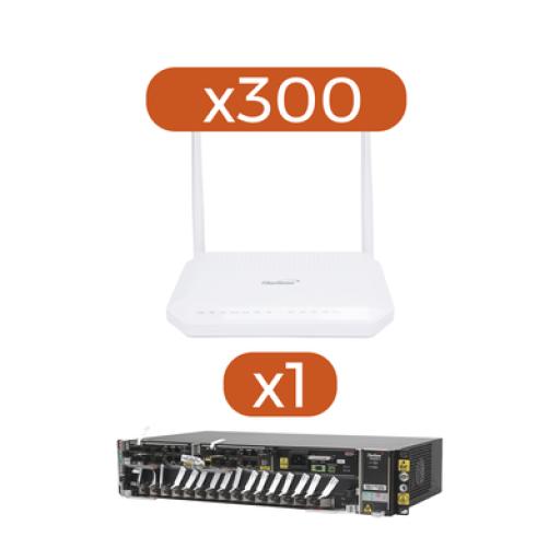 [FIBERHOME_AN0243D-KIT] FiberHome Kit 300 ONT´S HG6143D GPON 4 GE + POTS + WIFI AC + 1 OLT AN60002-AC