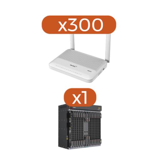 [FIBERHOME_AN1544F-KIT] FiberHome KIT 300 ONU GPON WiFi 6, Doble Banda 2.4/5 GHz , con 4 puertos Gigabit Ethernet + 2 POTS + 1 USB + 1 CATV (RF) + 1 OLT AN6000-15