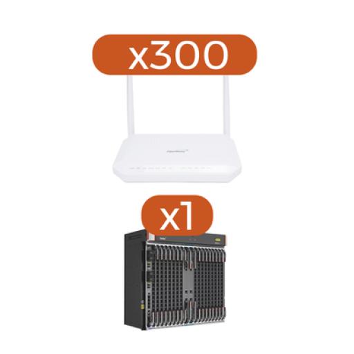 [FIBERHOME_AN1743D-KIT] FiberHome Kit 300 ONT´S HG6143D GPON 4 GE + POTS + WIFI AC + 1 OLT AN6000-17