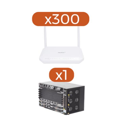 [FIBERHOME_AN0743D-KIT] FiberHome Kit 300 ONT´S HG6143D GPON 4 GE + POTS + WIFI AC + 1 OLT AN6000-7