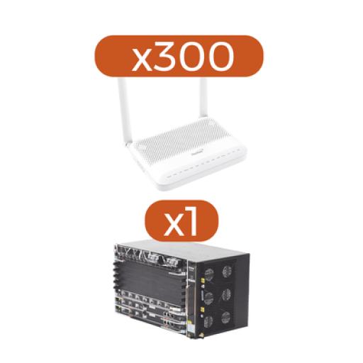 [FIBERHOME_AN0745D2-KIT] FiberHome Kit 300 ONT´s HG6145D2 ONU GPON 4 GE + POTS + WIFI AC CON SC/UPC + 1 OLT AN6000-7