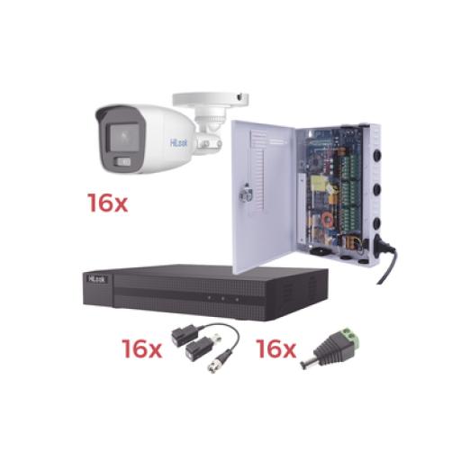 [EPCOM_HL1080PL/16BCA] Epcom Kit TurboHD 1080p Lite / DVR 16 Canales / 16 Cámaras Bala Exterior ( 2.8mm) con ColorVu + Micrófono Integado / Transceptores / Conectores / Fuente de Poder Profesional