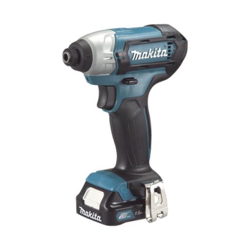 [MAKITA_TD1-10D-WYE] Makita Atornillador de Impacto, entrada hexagonal de ¼”.  2 baterías de 12v de 1.5 amperes y cargador.
