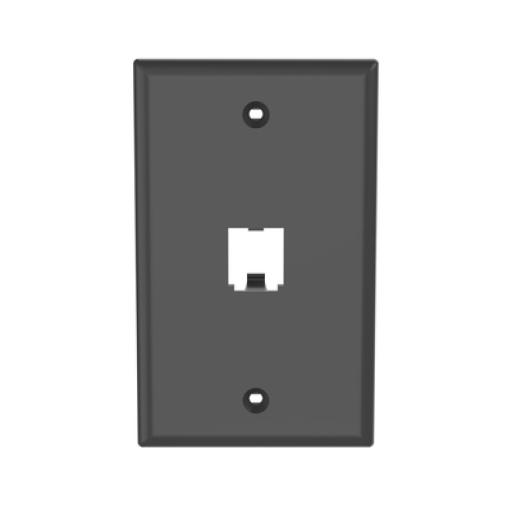 [PANDUIT_CFP1BL] Panduit Placa de Pared Vertical Clásica, Salida Para 1 Puerto Mini-Com, Color Negro