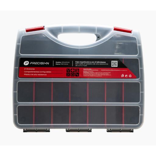 [PRECISION_PST-H07-002] Precision Caja Organizadora con 21 Divisiones Fabricada en Plástico de Alta Resistencia de 38x31x7 cm.