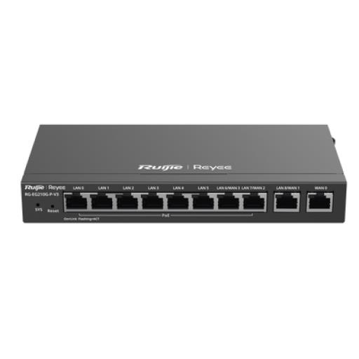 [RUIJIE_RG-EG210G-P-V3] RUIJIE Router Balanceador PoE 110W Cloud 10 puertos gigabit (8 puertos PoE), soporta 4x WAN configurables, hasta 200 clientes con desempeño de 1,000 Mbps