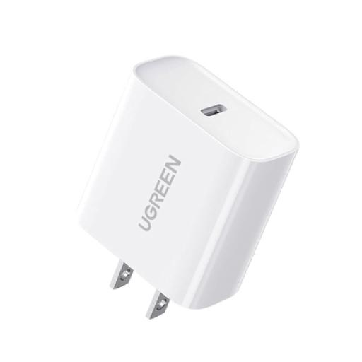 [UGREEN_60449] Ugreen Cargador USB-C de 20W | 1 USB-C de Carga Rápida | QC4.0+ | PD3.0 | PPS | BC1.2| Carga Inteligente | Chip PWM | Múltiple Protección | Mayor Eficiencia Energética | Tamaño Compacto | Carcasa Ignifuga | Color Blanco.