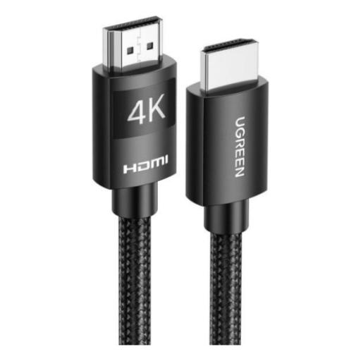 [UGREEN_40101] Ugreen Cable HDMI 2.0 de Nylon Trenzado | 2 metros | 4K@60Hz | ARC | Dolby ATMOS | True HD | TMDS | HDR | 3D Inversivo | 18Gbps | 3 Capas de Protección + 4 de Blindaje | Niquelado | Carcasa de Aluminio.
