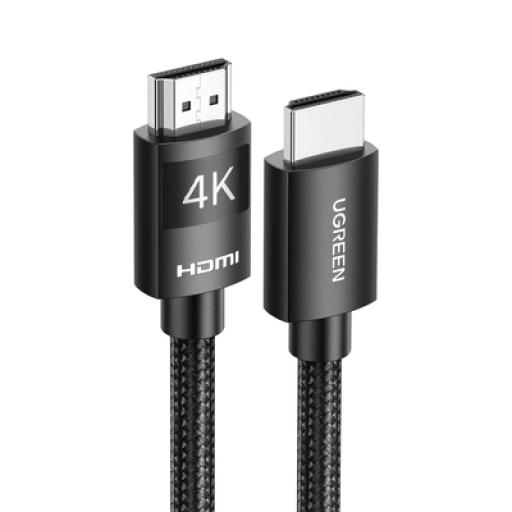 [UGREEN_40101] Ugreen Cable HDMI 2.0 de Nylon Trenzado | 2 metros | 4K@60Hz | ARC | Dolby ATMOS | True HD | TMDS | HDR | 3D Inversivo | 18Gbps | 3 Capas de Protección + 4 de Blindaje | Niquelado | Carcasa de Aluminio.