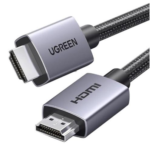 [UGREEN_25299] Ugreen Cable HDMI 2.0 de Nylon Trenzado | 2 metros | 4K@60Hz | ARC | Dolby ATMOS | True HD | DTS HD | HDR | 3D Inversivo  | 3 modos de Visualización | 3 Capas de Protección + 4 de Blindaje | Niquelado | Carcasa de Aluminio.