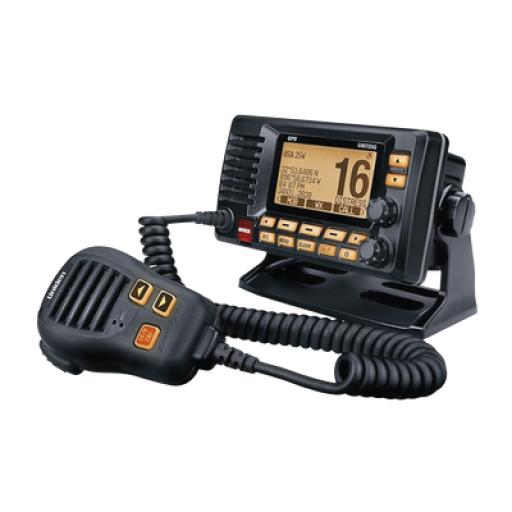 [UNIDEN_UM725GBK] Uniden Radio Móvil Marino VHF, color negro con receptor de GPS integrado, Tx: 156.025 - 157.425 MHz, Rx: 156.050 - 163.275 MHz, 25W de potencia, sumergible IPX8 incluye micrófono y cable de alimentación