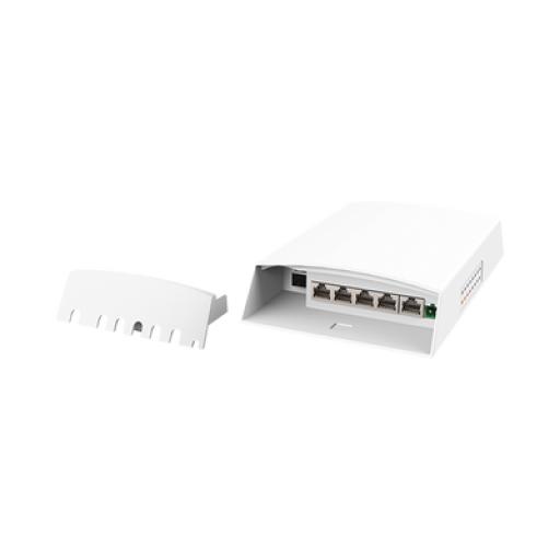 [WI-TEK_WI-PS306GF-O-DC] WI-TEK Switch CCTV PoE para Exterior / No administrable / PoE Entrada 802.3 bt Hasta 60W / 1 Puerto PoE salida 24V pasivo Hasta 12W /  3 puertos PoE 802.3 at Hasta 30W /  Ideal para Aplicaciones CCTV con Enlaces Inalámbricos