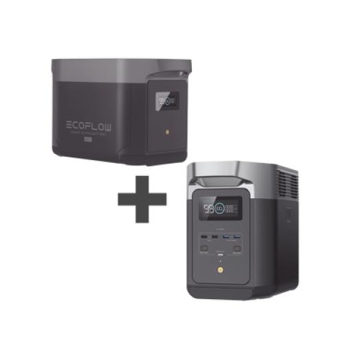 [ECOFLOW_DLT2MAX-BP] ECOFLOW Kit de Estación de Energía Portátil 2048Wh + Batería Externa 2048Wh (4096Wh Totales)