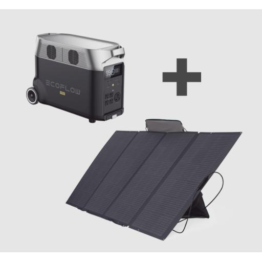 [ECOFLOW_DLTPRO-KIT] ECOFLOW Kit de Estación de Energía Portátil 3600Wh + Panel Solar Flexible 400W