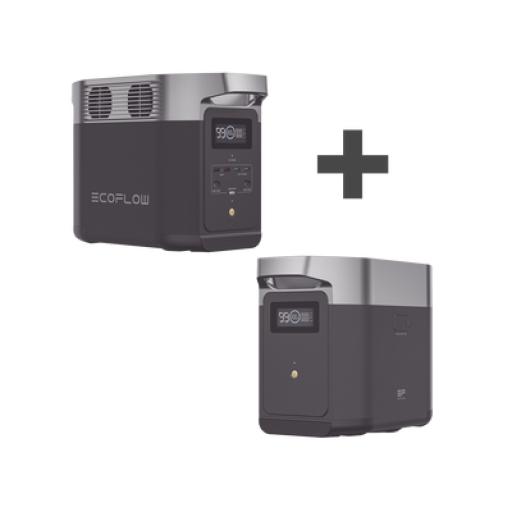 [ECOFLOW_DLT2-BP] ECOFLOW Kit de Estación de Energía Portátil 1024Wh + Batería Externa 1024Wh (2048Wh Totales)