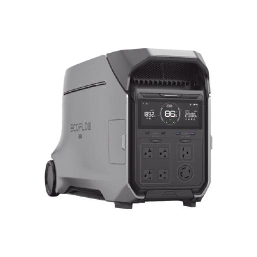 [ECOFLOW_EFD521] ECOFLOW Estación de Energía Portátil DELTA PRO 4096Wh Litio LFP / 5 AC 4000W (8000W Pico) / 2 USB-C 100W / Capacidad para Aumentar Respaldo / Cargador de Coche 10A a 12.6V / Conectividad WiFi y Bluetooth (App) / Carga Solar 2600W Max. (2 Puer