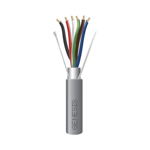 [GENESIS_3206-1109] GENESIS Bobina de 305 Metros de Cable  6 x 22 AWG / Blindado / Plenum de Color Gris / Aplicaciones de Audio, Seguridad y Control