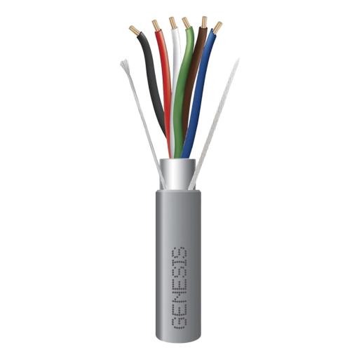 [GENESIS_3206-1109] GENESIS Bobina de 305 Metros de Cable  6 x 22 AWG / Blindado / Plenum de Color Gris / Aplicaciones de Audio, Seguridad y Control