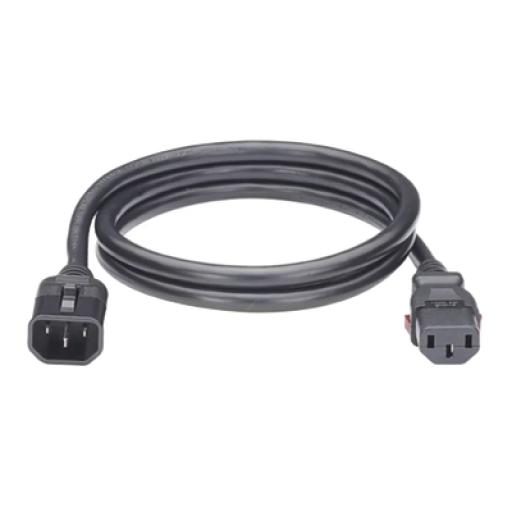[HOFFMAN_EP1314072X100] HOFFMAN Cable de Alimentación Eléctrica Con Bloqueo de Seguridad, de IEC C14 a IEC C13, 1.8 Metros de Largo, Color Negro, 1 Pieza