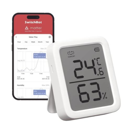 [SWITCHBOT_SWITCHBOTMP] SWITCHBOT Medidor de temperatura y humedad Datos en pantalla / inalámbrico BLUETOOTH compatible con HUB SwitchBot