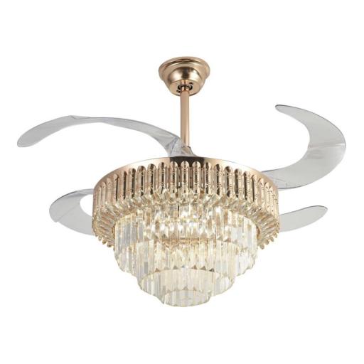 [JWJ_JLV-042] JWJ Ventilador de Techo con Luminario LED de  110 V CA 50/60 Hz /  88 W /4500 Lm / 6500 - 4 000 - 2 700 K /3 Tonos de Luz / 1075 mm / 6 Velocidades /No Dimeable.