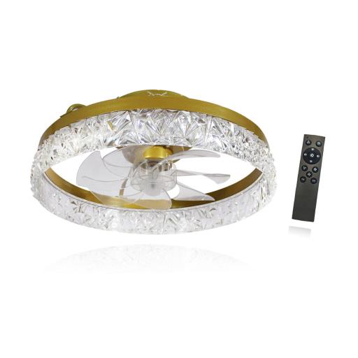 [JWJ_JLV-022] JWJ Ventilador de Techo con Luminario LED de  110 V CA 50/60 Hz /  88 W /4500 Lm / 6500 - 4 000 - 2 700 K /3 Tonos de Luz / 400 mm / 3 Velocidades / Dimeable.