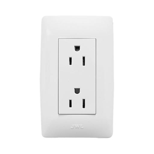 [JWJ_JTL-B72-24] JWJ Placa con Toma de Corriente 2P Y T / 127 V~60 Hz 15 A / 1 Modulo,