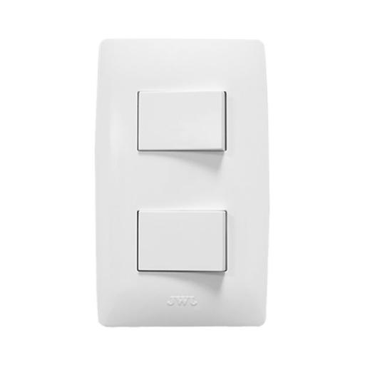 [JWJ_JTL-B72-39] JWJ Placa con 2 Interruptores Sencillos / 127 V~60 Hz 10 A/ 1 Modulo. 