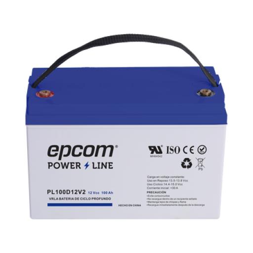 [EPCOM_PL100D12V2] Epcom Batería 12 Vcc / 100 Ah / UL / Tecnología AGM-VRLA / CICLO PROFUNDO / Para uso en aplicaciones fotovoltaicas y de emergencia  / Terminales T4