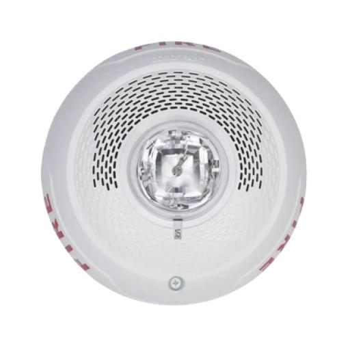 [SYSTEMSENSOR_SPSCWLED] System Sensor Bocina con Lámpara Estroboscópica, Montaje en Techo, Color Blanco, Nuevo Diseño Moderno y Elegante y Menor Consumo de Corriente