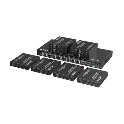 [EPCOM_TT-828N] Epcom Kit Divisor y Extensor HDMI / Divide 1 Fuente HDMI a 8 Pantallas / Extiende la señal HDMI hasta 70 m / Resolución 4K @ 60 Hz/ Cat 6/6a/7 / IPCOLOR / CERO LATENCIA / Uso 24/7 / Puerto S/PDIF / EDID / RS232 / Salida Loop / Alimente solo el Tx 