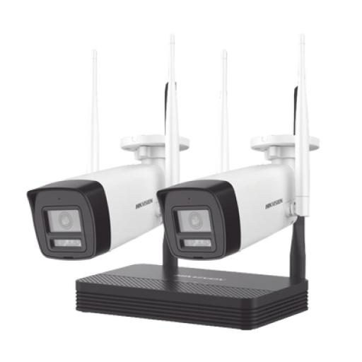 [HIKVISIONDIGITALTECHNOLOGY_NKS424W0H] Hikvision Digital Technology Kit IP Inalámbrico 1080p / NVR 4 Canales / 2 Cámaras Bala para Exterior /Soporta  Micro SD de 512 GB