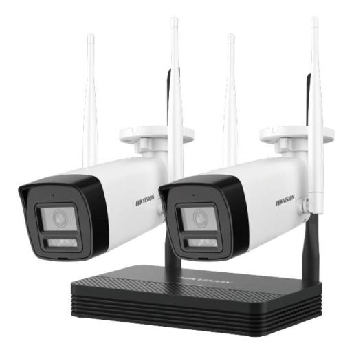 [HIKVISIONDIGITALTECHNOLOGY_NKS424W0H] Hikvision Digital Technology Kit IP Inalámbrico 1080p / NVR 4 Canales / 2 Cámaras Bala para Exterior /Soporta  Micro SD de 512 GB