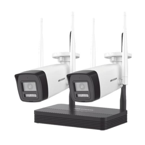 [HIKVISIONDIGITALTECHNOLOGY_NKS422W0H] Hikvision Digital Technology Kit IP Inalámbrico 1080p / NVS 4 Canales / 2 Cámaras Bala para Exterior / Soporta Micro SD de 512 GB