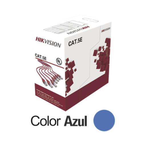 [HIKVISIONDIGITALTECHNOLOGY_DS-1LN5E-SB] Hikvision Digital Technology Bobina de Cable UTP 305 Metros / Cat5E (24 AWG) / Color Azul / PVC (CM) / Uso en Interior / 100% Cobre / Aplicaciones de CCTV y Redes de Datos