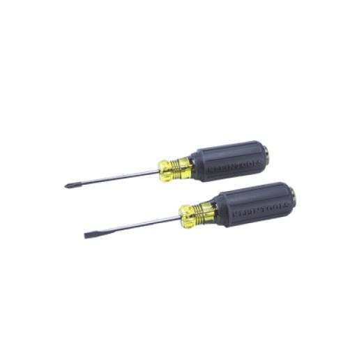 [KLEINTOOLS_85078] Klein Tools Juego de 8 Desarmadores con Mango Cushion-Grip™: 2 de punta Plana de 1/4'' (6.4 mm) y 5/16'' (7.9 mm); 2 de punta Cabinet de 5/16'' (7.9 mm) y 3/16'' (4.8 mm); tres de punta Phillips n.º 1, n.º 2 y n.º 3; y uno Phillips n.º 2 tip
