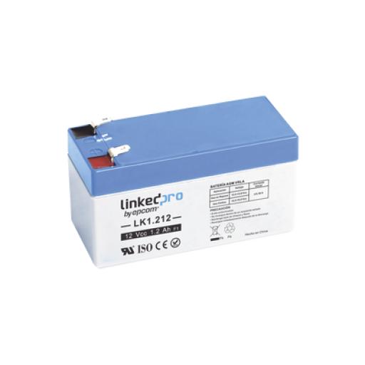 [LINKEDPROBYEPCOM_LK1.212] LINKEDPRO BY EPCOM Batería 12 Vcc / 1.2 Ah / UL / Tecnología AGM-VRLA / Para uso en equipo electrónico, Alarmas de Intrusión / Incendio/ Control de acceso / Video Vigilancia / Terminales F1 y F2.