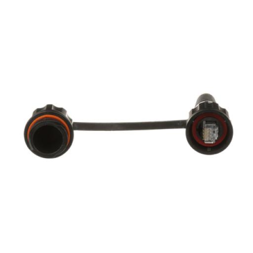 [PANDUIT_MPSI588T] Panduit Conector Plug RJ45 de Uso Industrial Blindado, Categoría 5e, 24AWG, Con Tapa Protectora, Protección IP67
