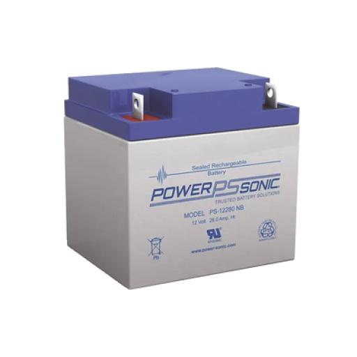 [POWER-SONIC_PS-12280-NB] Power-Sonic Batería 12V, 28AH, Para Respaldo, Tecnologías AGM/VRLA, 5 Años Vida Útil, Terminales NB, Reconocida UL 