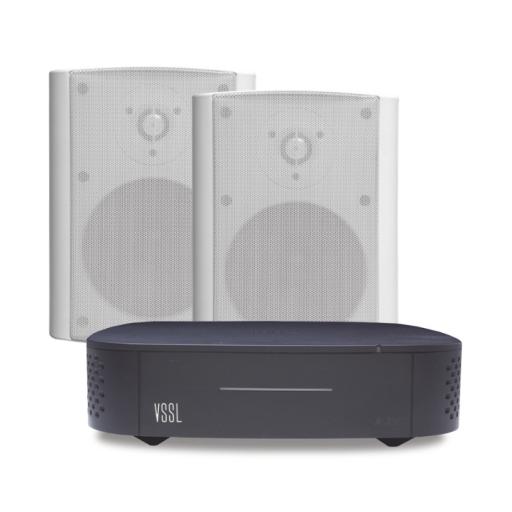 [VSSL_A1X/2OLW] VSSL KIT Amplificador VSSL A1X | 2 Bocinas para Montaje Superficial de 5.25 in de TruAudio Modelo OL5WT | Color Blanco IP66