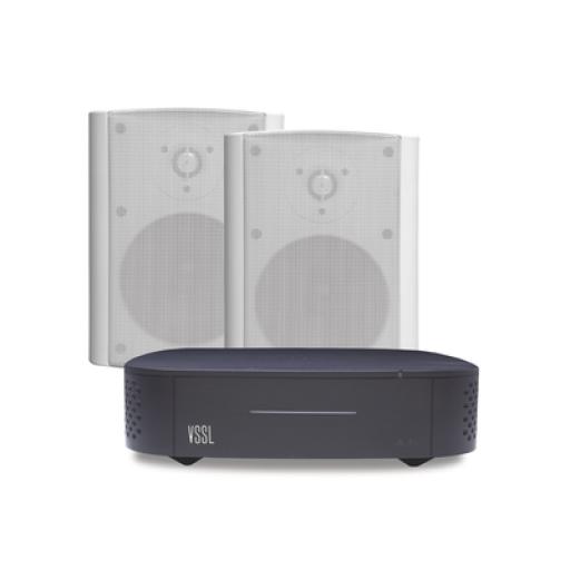 [VSSL_A1X/2OLW] VSSL KIT Amplificador VSSL A1X | 2 Bocinas para Montaje Superficial de 5.25 in de TruAudio Modelo OL5WT | Color Blanco IP66